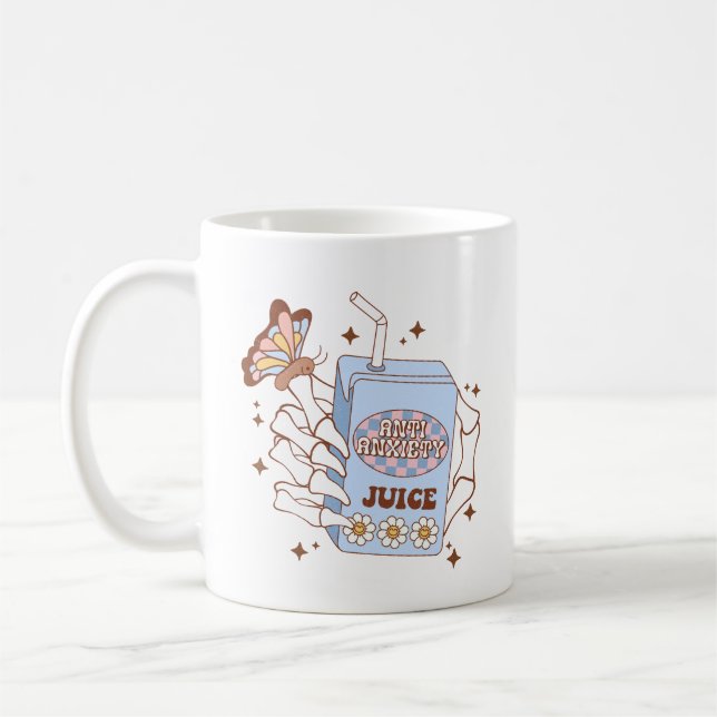 Funny Retro Skelett Hand Anti Angstsaft Kaffeetasse (Links)