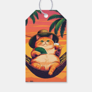 Funny Retro Sommerkatzenurlaub Geschenkanhänger
