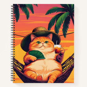 Funny Retro Sommerkatzenurlaub Notizbuch
