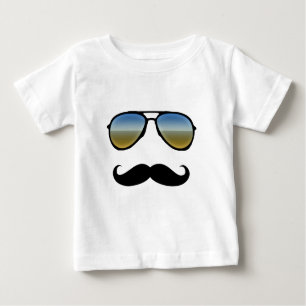 Funny Retro Sonnenbrille mit Mustache Baby T-shirt