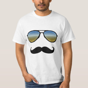 Funny Retro Sonnenbrille mit Mustache T-Shirt