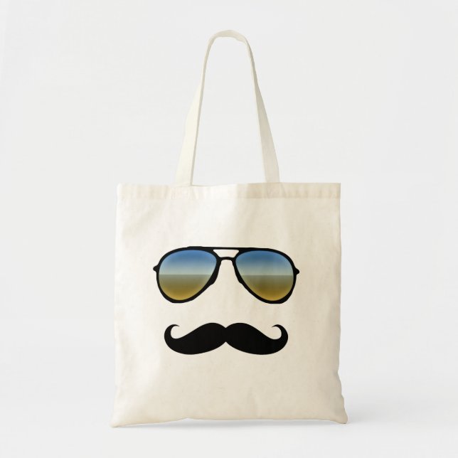 Funny Retro Sonnenbrille mit Mustache Tragetasche (Vorne)