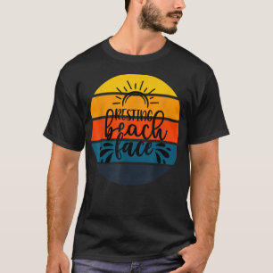 Funny Retro Sunset Ruhige Gesicht Beach Cruise Som T-Shirt