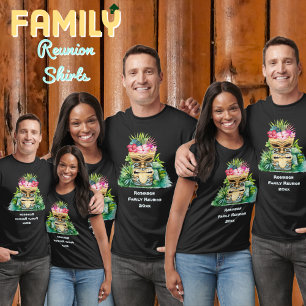 Funny Retro Tiki Bar Mit Monogramm Family Wiederse T-Shirt