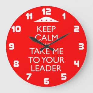 Funny Retro UFO Behielt Calm Große Wanduhr