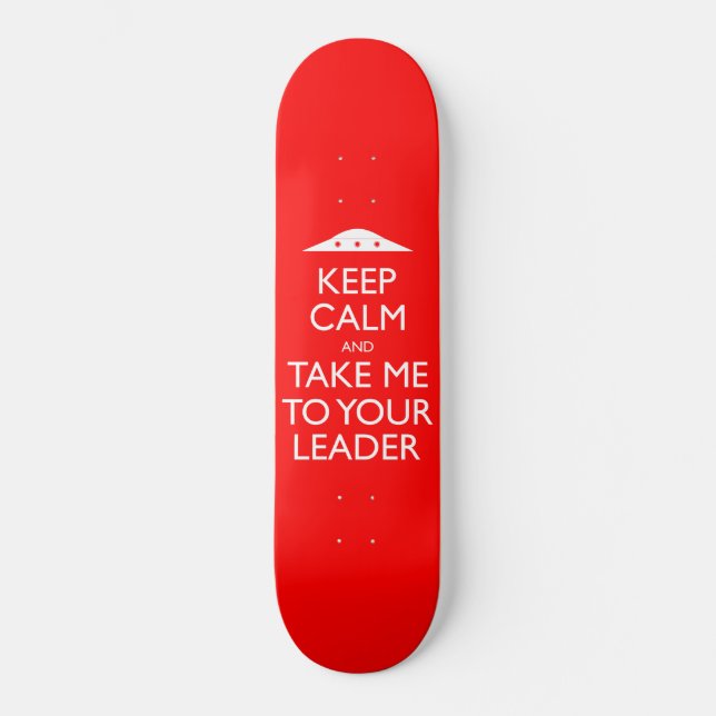 Funny Retro UFO Behielt Calm Skateboard (Vorderseite)