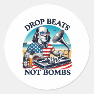 Funny Retro US Präsident Drop schlägt nicht Bomben Runder Aufkleber