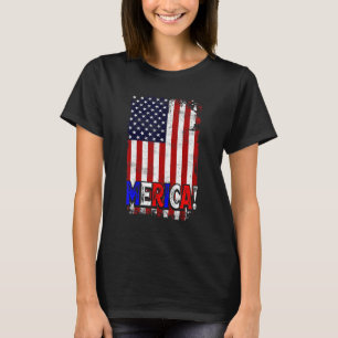 Funny Retro Usa Vintage amerikanische Flagge Meric T-Shirt