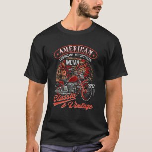 Funny Retro Vintag American Motorrad Indisch für T-Shirt