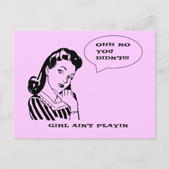Funny Retro Vintag No You Didnt Girl Postkarte (Vorderseite)