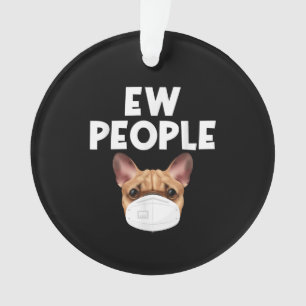 Funny Retro Vintage Bulldog tragende Maske Ew Peop Ornament