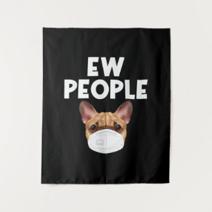 Funny Retro Vintage Bulldog tragende Maske Ew Peop Wandteppich