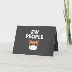 Funny Retro Vintage Bulldog Wearing Mask Ew People Feiertagskarte