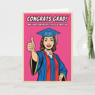 Funny Retro Vintage College Graduation Pop Art Karte