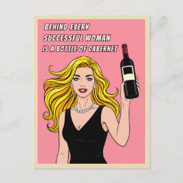 Funny Retro Vintage Wine Humor Pop Art Postkarte