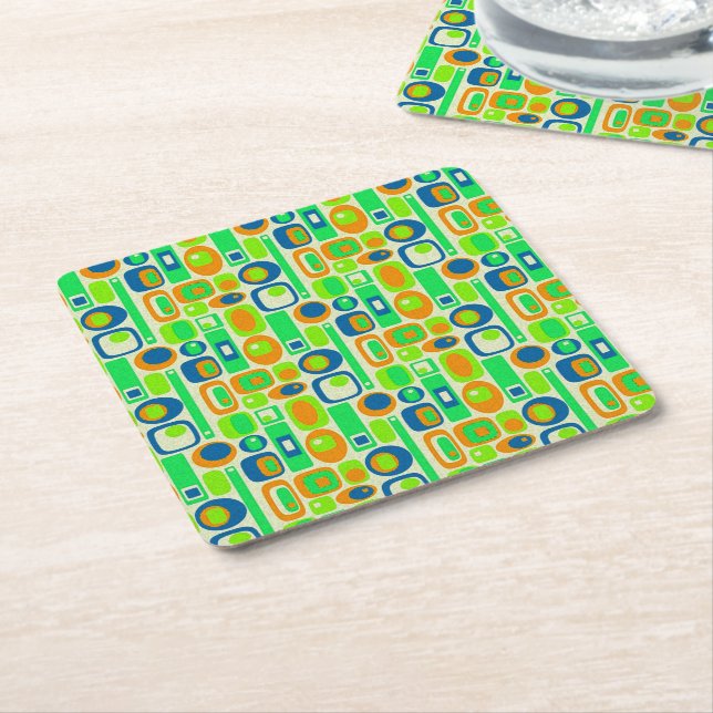 Funny Retro Wallpaper Rechteckiger Pappuntersetzer (angewinkelt)