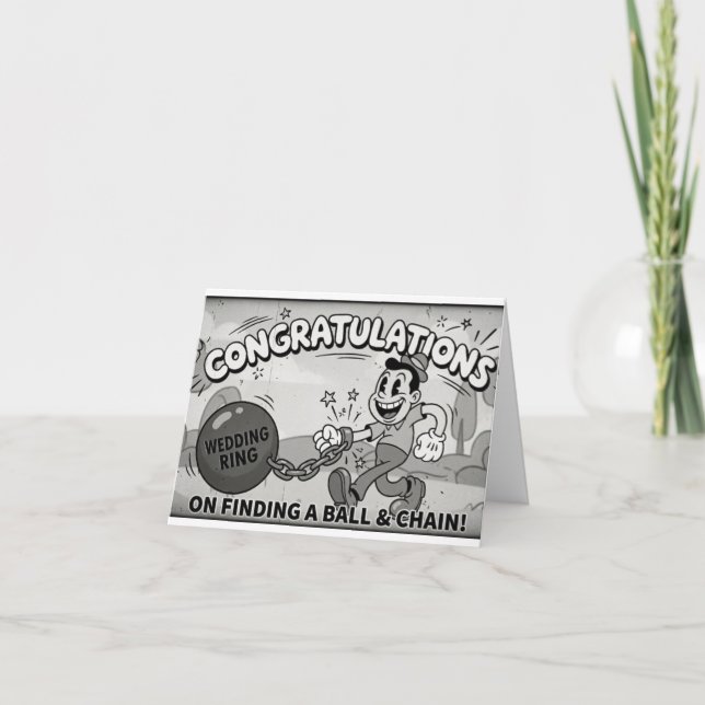 Funny Retro Wedding Card Dankeskarte (Vorderseite)