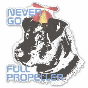 Funny Retrohundpropeller mit personalisiertem Aufk Aufkleber