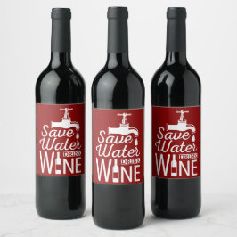 Funny Rett Water Faucet Drink Weinetikett