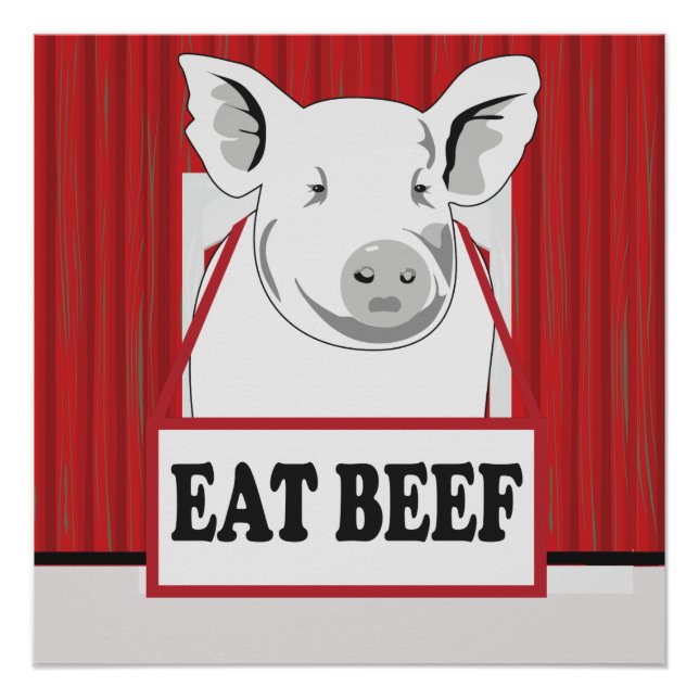Funny Rettete ein Hog Eat Beef 20x20 Poster (Vorderseite)