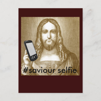 Funny Rettete Sie selbst Parody Savior Selfie Postkarte