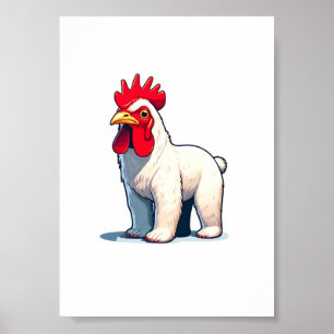 Funny Rettete The Pollo Bear Wall Art Poster