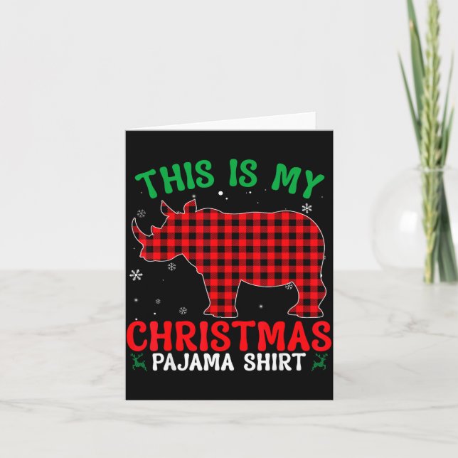 Funny Rhino Christmas Pj Pajama Men Women Pj For F Karte (Vorderseite)