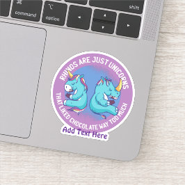 Funny Rhino ist FAT Einhorn Lieben Schokolade Nied Aufkleber