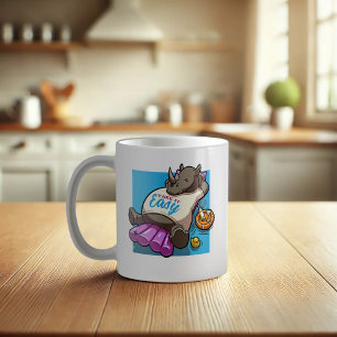 Funny Rhino Nimm es Easy Summer Pool Cartoon Kaffeetasse