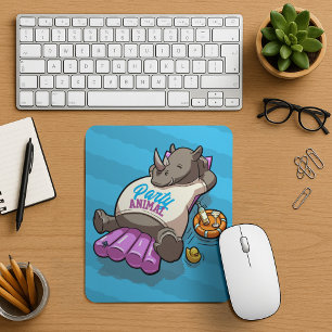 Funny Rhino Party Animal Pool Aufblasbarer Cartoon Mousepad