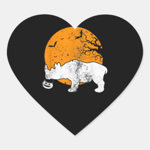 Funny Rhino Pumpkin Halloween Kostümgeschenk Män Herz-Aufkleber