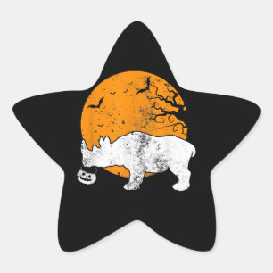 Funny Rhino Pumpkin Halloween Kostümgeschenk Stern-Aufkleber