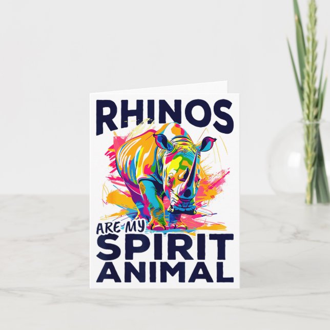 Funny Rhino Rhinozeros Animal Rhinos Are My Srit A Karte (Vorderseite)