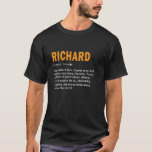 Funny Richard Definition Vater Husband Birthday Me T-Shirt<br><div class="desc">Funny Richard Definition Vater Husband Birthday Men Richard</div>