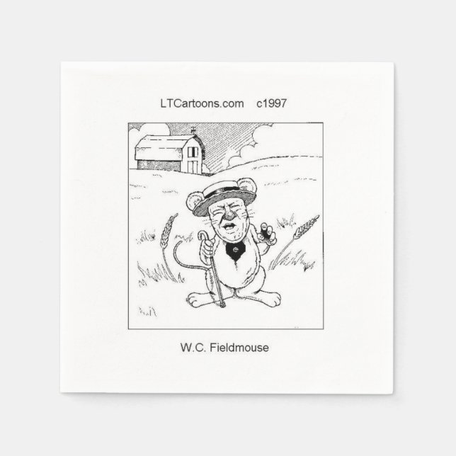 Funny Rick London Field Mouse Comic Serviette (Vorderseite)