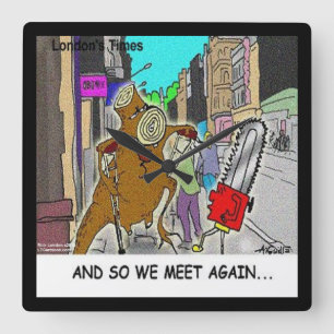 Funny Rick London Treehugger Wall Clock Quadratische Wanduhr