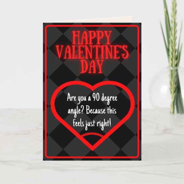Funny Right Angle Math Joke Valentine Card Karte (Vorderseite)