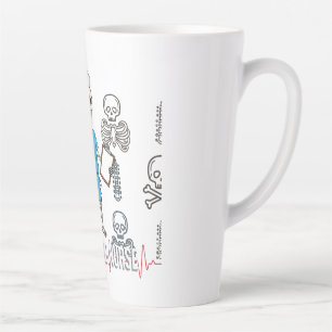 Funny Rigor RN Skeleton Med Halloween Skull Scrubs Milchtasse