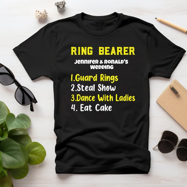 Funny Ring Bearer T - Shirt Hochzeitskolonne Name (Von Creator hochgeladen)