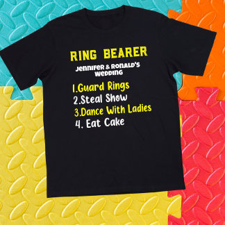 Funny Ring Bearer T - Shirt Hochzeitskolonne Name