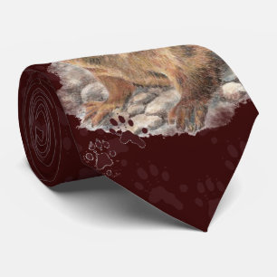 Funny River Otter & Footprints, Tracks Neck Tie Krawatte