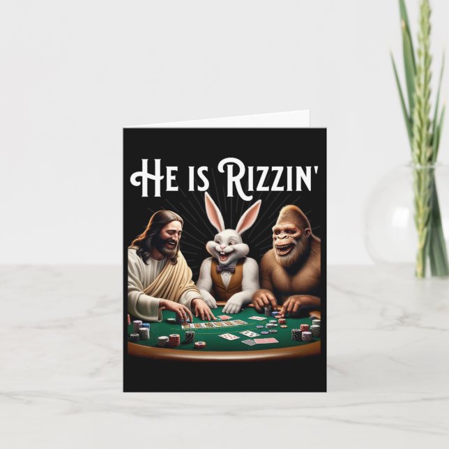 Funny Rizz Er Rizzin Jesus Karte (Vorderseite)