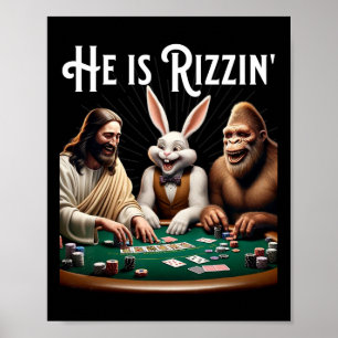 Funny Rizz Er Rizzin Jesus Poster