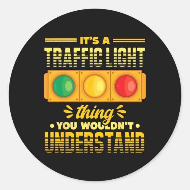 Funny Road Traffic Light Lover Runder Aufkleber (Vorderseite)