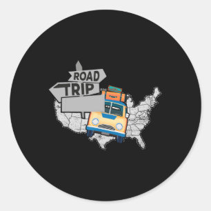 Funny Road Trip for Family Road Trip 2025 Shirt Fu Runder Aufkleber