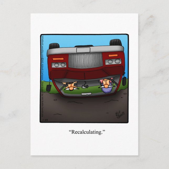 Funny Road Trip Spaß Postcard Postkarte (Vorderseite)