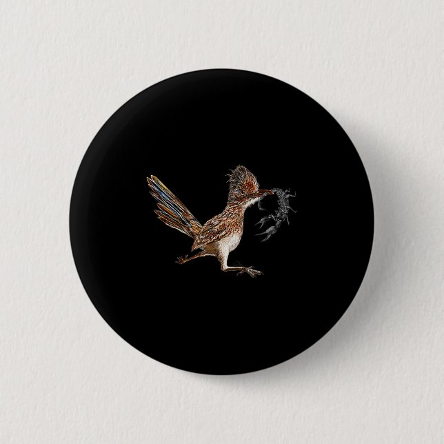 Funny Roadrunner Scorpion Road Runner Bird Hunter Button (Vorderseite)