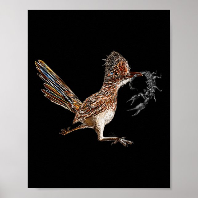 Funny Roadrunner Scorpion Road Runner Bird Hunter Poster (Vorne)