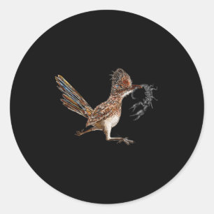 Funny Roadrunner Scorpion Road Runner Bird Hunter Runder Aufkleber