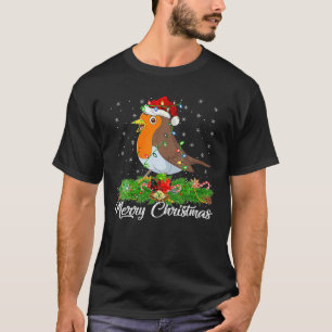Funny Robin Bird Lover Weihnachtsmannmütze Robin C T-Shirt